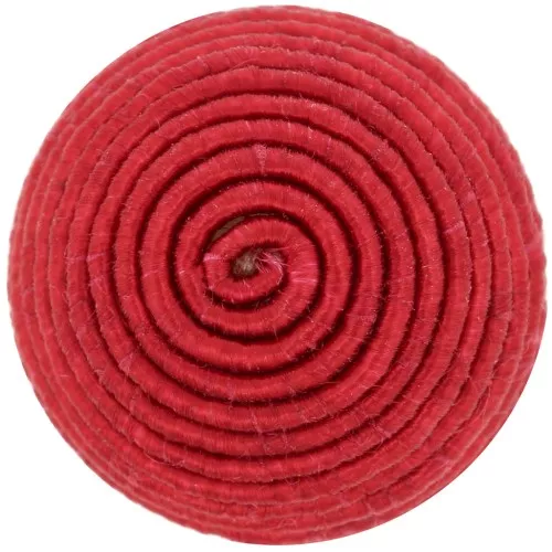 12.5mm Round Cabochon covered with cotton thread - Red x1