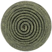 12.5mm Round Cabochon covered with cotton thread - Khaki x1|raw }}
