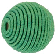 16mm cotton thread covered bead - Green x1