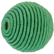 16mm cotton thread covered bead - Green x1