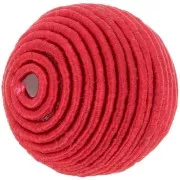 16mm cotton thread covered bead - Red x1