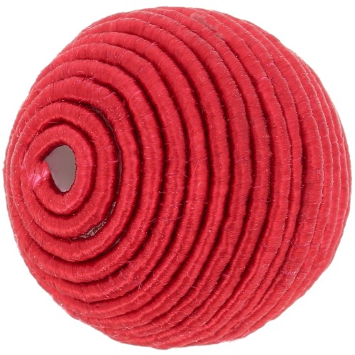 16mm cotton thread covered bead - Red x1
