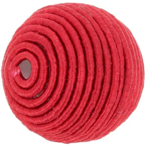 16mm cotton thread covered bead - Red x1