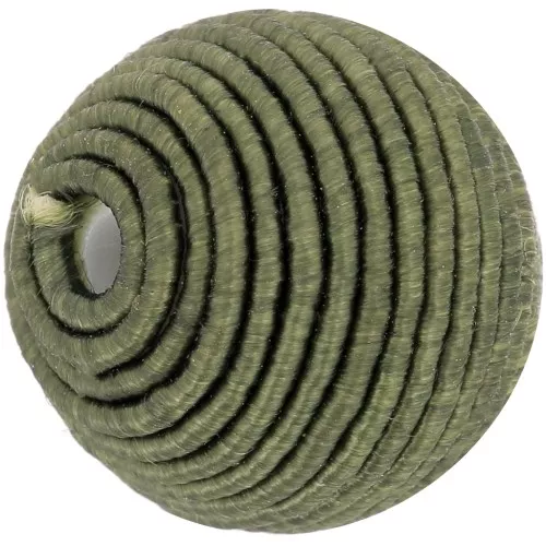 16mm cotton thread covered bead - Khaki x1