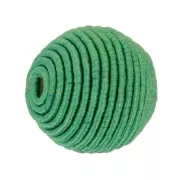 12mm cotton thread covered bead - Green x1