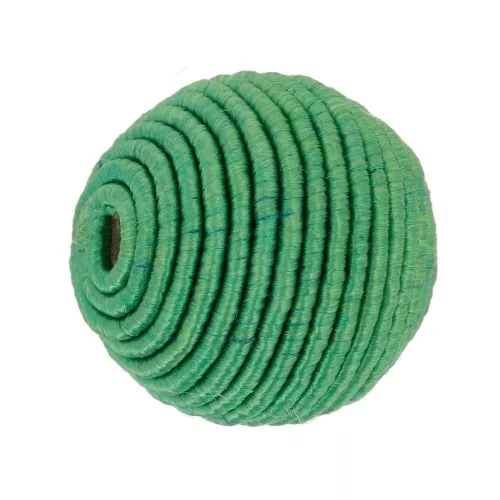 12mm cotton thread covered bead - Green x1