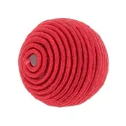 12mm cotton thread covered bead - Red x1