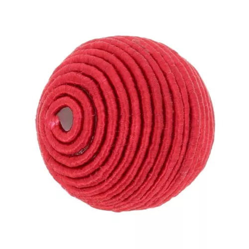 12mm cotton thread covered bead - Red x1