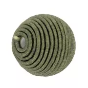 12mm cotton thread covered bead - Khaki x1