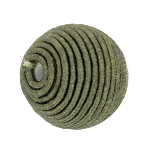 12mm cotton thread covered bead - Khaki x1