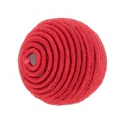 10mm cotton thread covered bead - Red x1