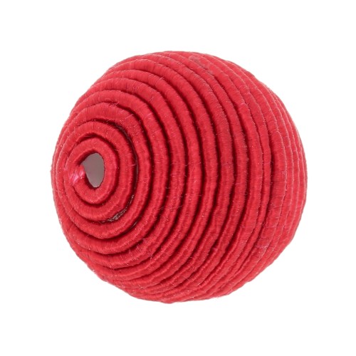 10mm cotton thread covered bead - Red x1