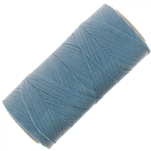 0.5mm Linhasita waxed thread spool for micro macramé - Blue grey (549) x335m