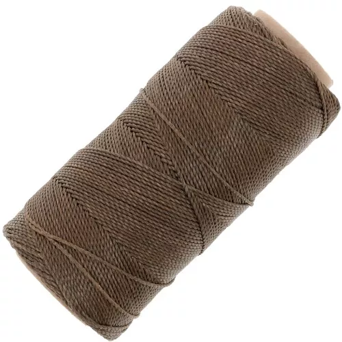 1mm Linhasita waxed thread spool for micro macramé - Brun sépia (389) x168m