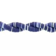 Heishi polymer clay rondelle beads 8x1 mm - Mix Multi-blue x39cm
