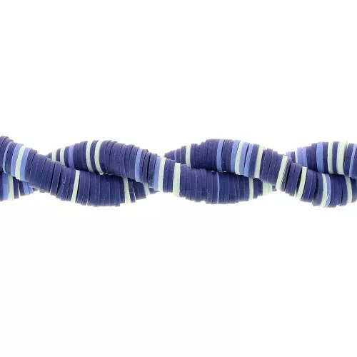 Heishi polymer clay rondelle beads 8x1 mm - Mix Multi-blue x39cm