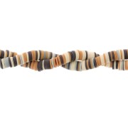 Heishi polymer clay rondelle beads 8x1 mm - Mix Brown - Ivory x39cm
