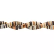 Heishi polymer clay rondelle beads 8x1 mm - Mix Brown - Ivory x39cm