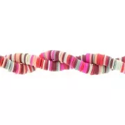 8x1mm Heishi polymer clay beads - Mix Red - Pink x39cm