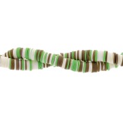 8x1mm Heishi polymer clay beads - Mix Green - Brown x39cm