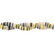 8x1mm Heishi polymer clay beads - Mix White - Yellow - Black x39cm|raw }}
