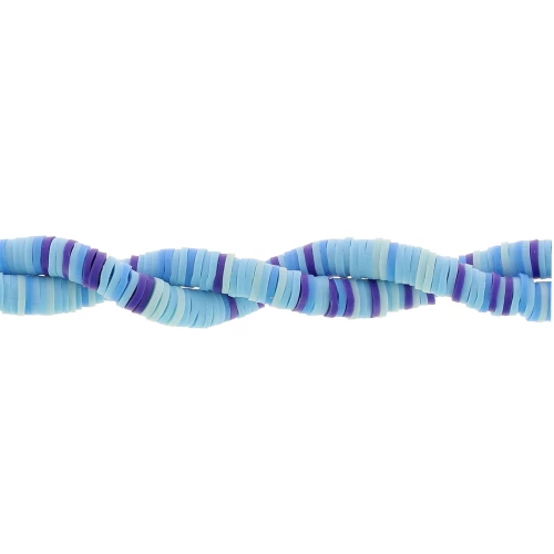 Heishi polymer clay rondelle beads 6x1 mm - Mix Multi-blue x39cm