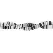 6x1mm Heishi polymer clay beads - Mix Black - White - Grey x39cm
