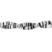 Heishi beads polymer clay rondelles 6x1 mm - Mix Black - White - Grey x39cm