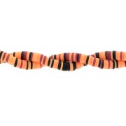 6x1mm Heishi polymer clay beads - Mix Multi-orange - Black x39cm