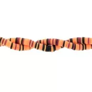 6x1mm Heishi polymer clay beads - Mix Multi-orange - Black x39cm