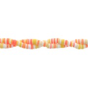 6x1mm Heishi polymer clay beads - Mix Orange - Yellow - White x39cm|raw }}
