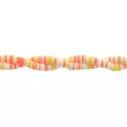 Heishi beads polymer clay rondelles 6x1 mm - Mix Orange - Yellow - White x39cm