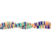 Heishi polymer clay beads rondelles 6x1 mm - Mix Dark Blue - Salmon x39cm