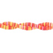 Heishi polymer clay beads 6x1 mm - Mix Red - Pink - Yellow x39cm