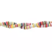 Heishi beads polymer clay rondelles 6x1mm Mix Ochre - White - Dark Blue x39cm