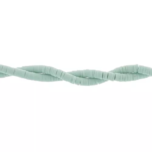 Heishi polymer clay rondelle beads 3.5x1 mm - Water green x44cm