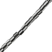 6x6mm Heishi style polymer clay tube beads - Striped White - Black x40cm|raw }}