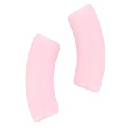 35x11mm Opaque Acrylic  curved tube beads - Light Pink x6
