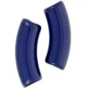 35x11mm Opaque Acrylic curved tube beads - dark blue x6