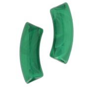 Curved tube beads 35x11 mm in transparent acrylic - Marbled Dark Green x6