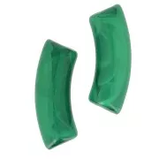 Curved tube beads 35x11 mm in transparent acrylic - Marbled Dark Green x6