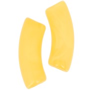 Curved tube beads 35x11 mm in transparent acrylic - Yellow marbled x6