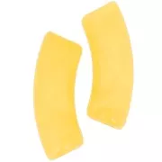 Curved tube beads 35x11 mm in transparent acrylic - Yellow marbled x6