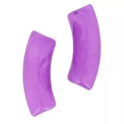 Curved tube beads 35x11 mm in transparent acrylic - Marbled Violet x6