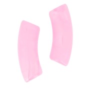 Clear acrylic 35x11 mm curved tube beads - Light Pink Marble x6