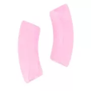 Clear acrylic 35x11 mm curved tube beads - Light Pink Marble x6