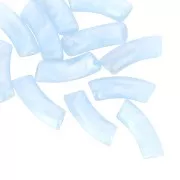 Curved tube beads 35x11 mm in transparent acrylic - Sky Blue Marble x6