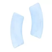 Curved tube beads 35x11 mm in transparent acrylic - Sky Blue Marble x6