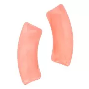Curved tube beads 35x11 mm in transparent acrylic - Marbled Coral x6