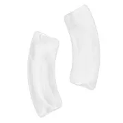 Curved tube beads 35x11 mm acrylic transparent -Marbré Transparent - White x6